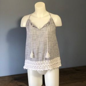 Striped Tank Top with Lace